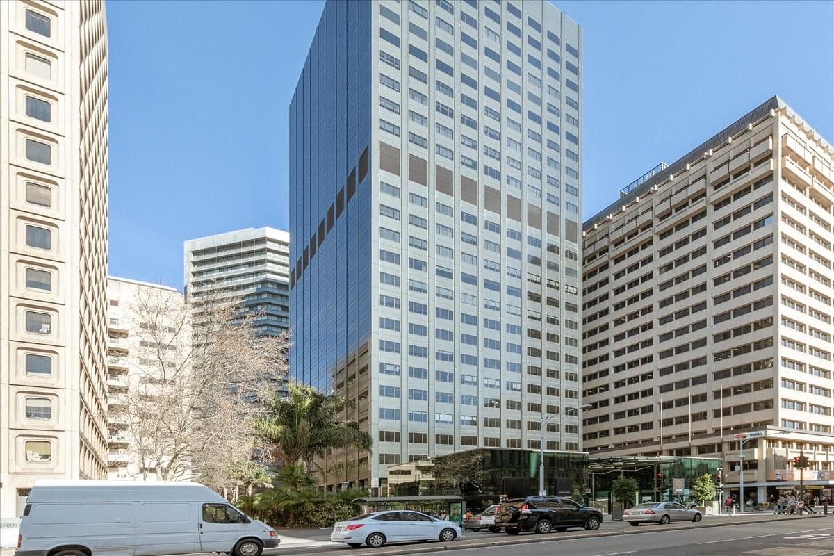 Exterior view of the high-rise office building at Level 21, 25 Grenfell Street.