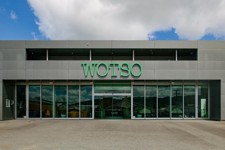 Modern industrial exterior building facade of WOTSO at 31 Hannah Street.