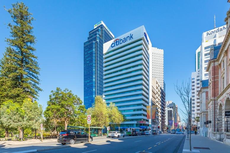 Exterior view of the landmark building at Level 13, 37 St Georges Terrace.