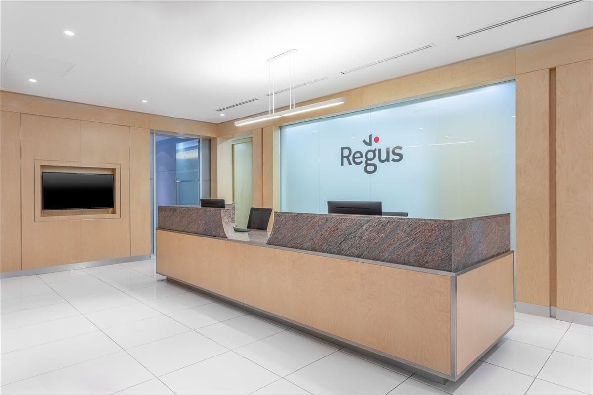 The professional reception area at 24th Floor Al Sila Tower, Abu Dhabi Global Market Square.