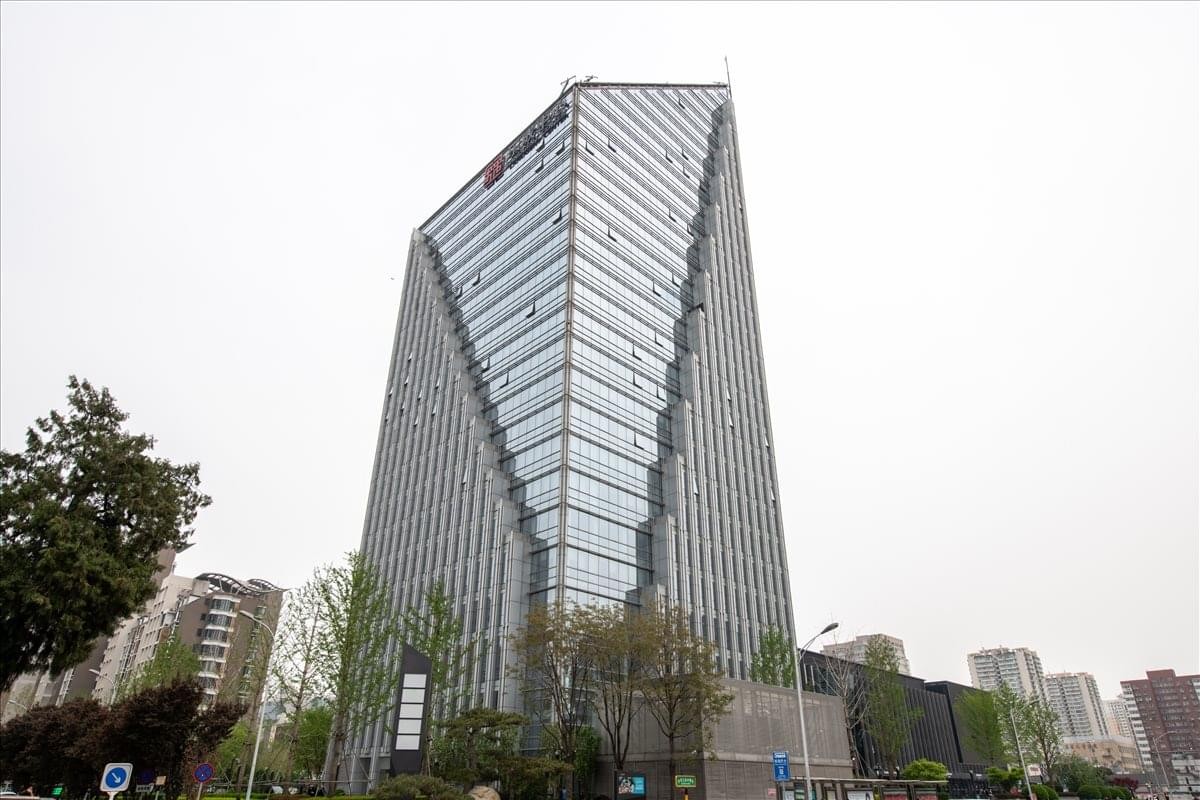 Modern architectural exterior of the glass-facade Block A, Landgent Center.