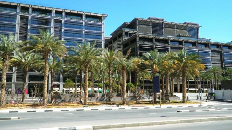 Exterior view of the contemporary glass facade at Building C3, One Central.