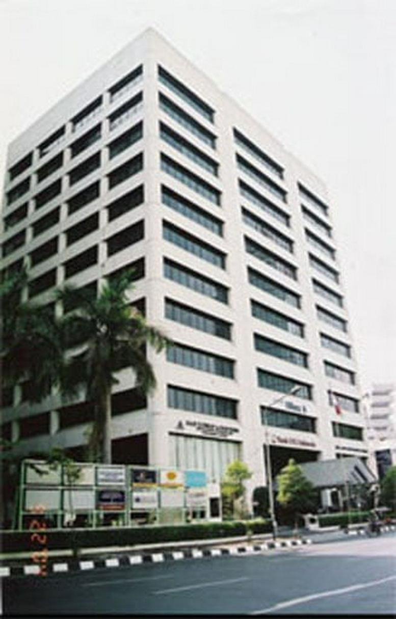 Exterior view of the multi-story white facade at Bumi Mandiri Tower 2.