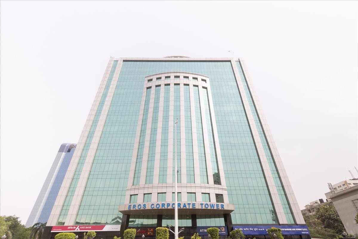 Exterior view of the glass-facade Eros Corporate Towers in Nehru Place.
