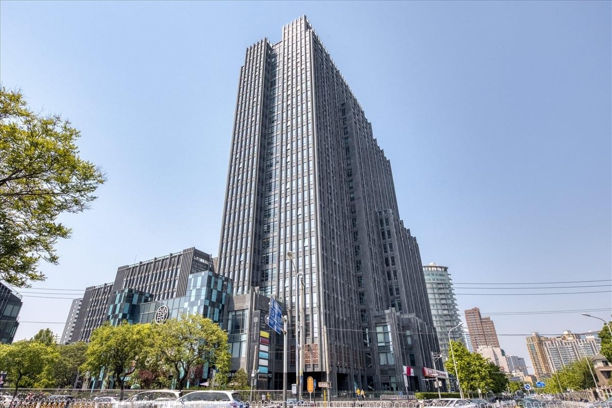 Exterior view of the Liangmaqiao Diplomatic Office Building.