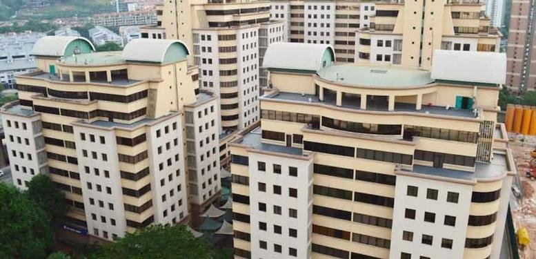 Exterior view of the multi-tiered office buildings at 2, Jalan Kiara.