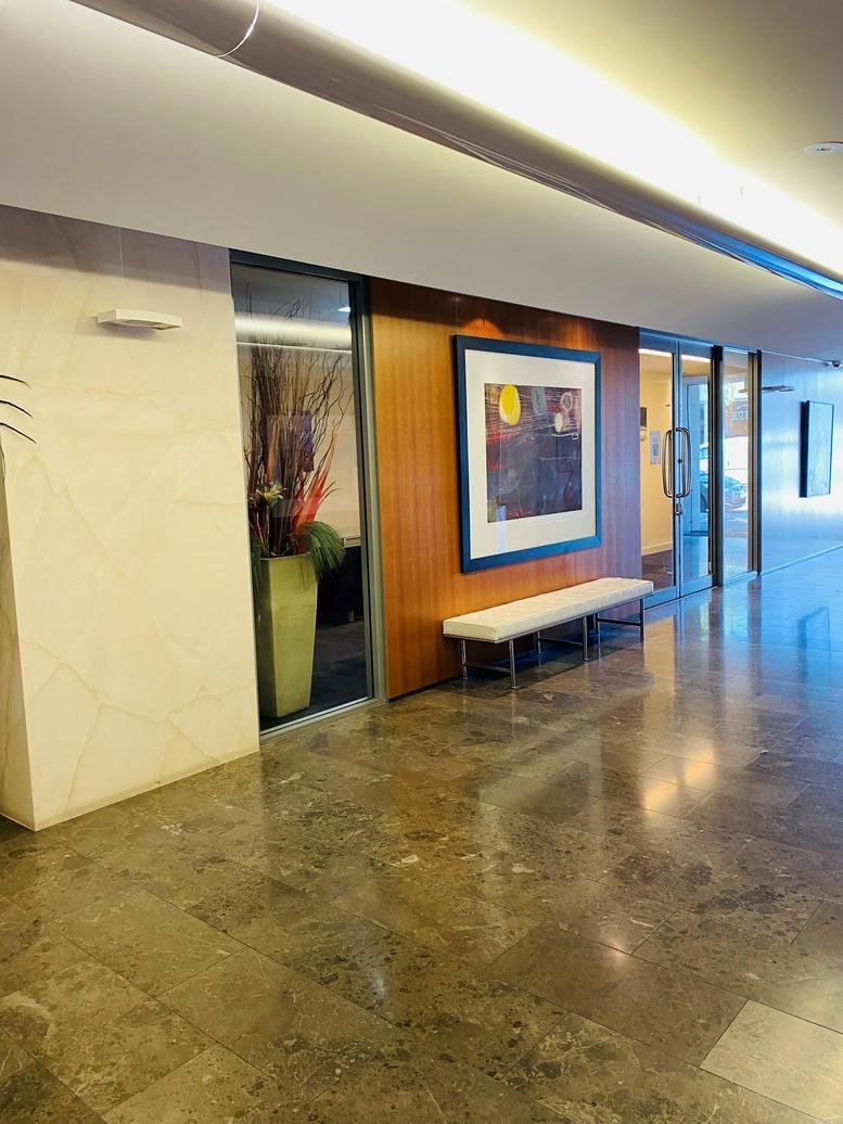 Lobby and reception area at Gallery Suites, 185 High Street Fremantle.