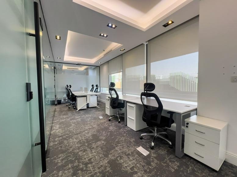 Spacious professional workspace with modern desks and large windows at KAFD, Building 3, 05 3rd Floor, Area3.