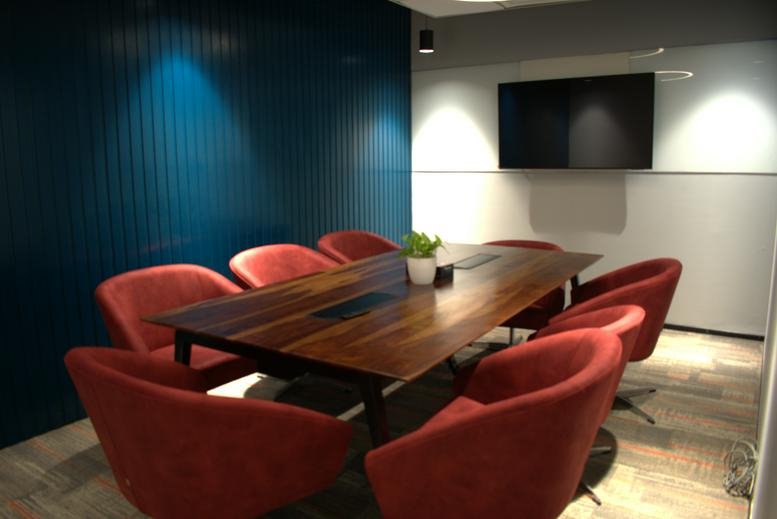 Spacious boardroom at the North East Business Center, Ground Floor, Banjara Hills, Hyderabad, India.