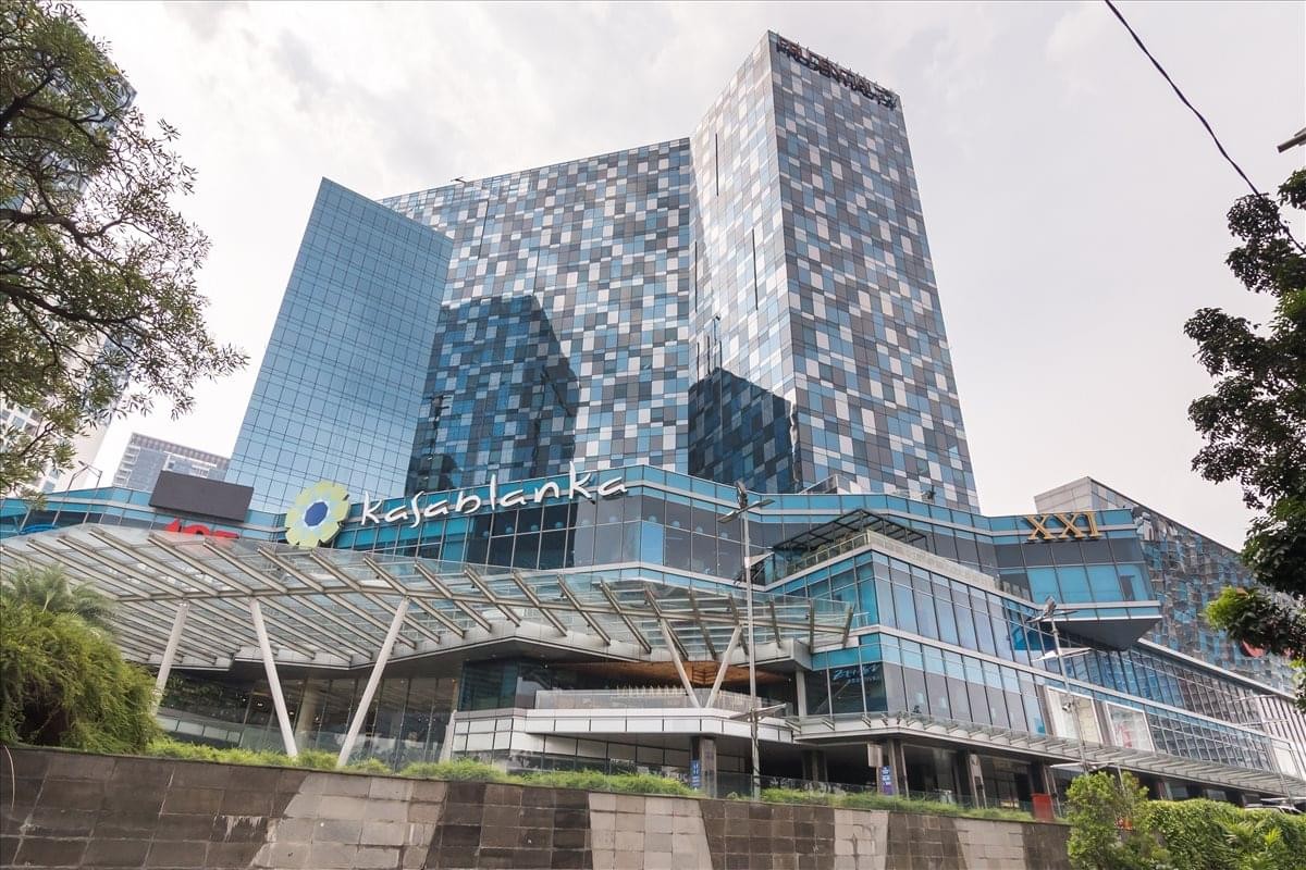 Exterior view of the high-rise glass facade at The Prudential Center.