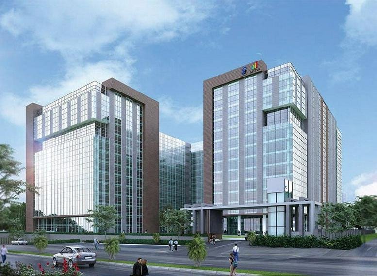 Exterior view of the modern glass-facade towers at Salarpuria Knowledge City.
