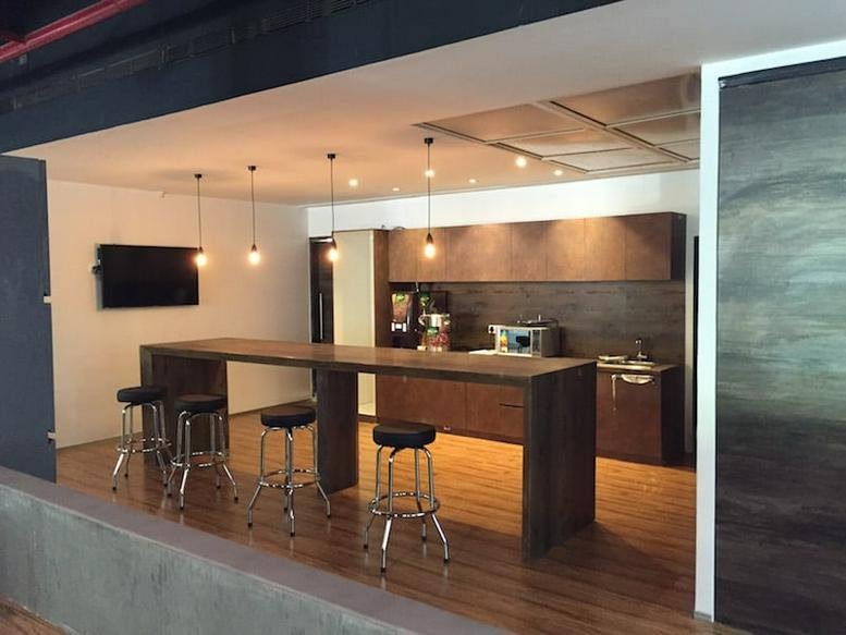 Spacious communal breakout area at Tex Centre, E Wing, Ground Floor, Chandivali Farm Road.