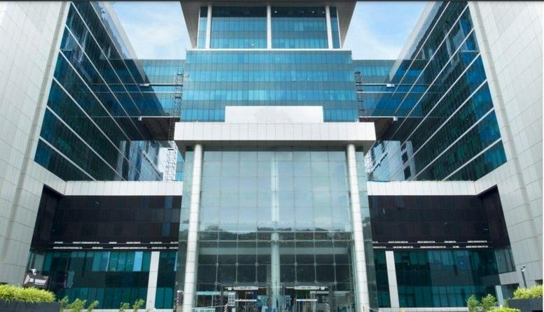 Modern glass-facade exterior of the 247 Park building in Vikhroli West.