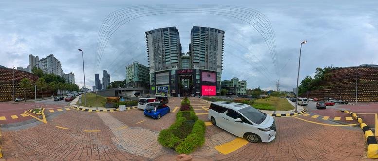 Wide exterior view of the tall glass towers at Publika Solaris Dutamas.