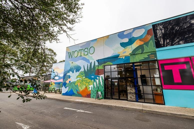 Colorful exterior facade of Shop 3/120 Mulgoa Rd, Penrith, Sydney featuring a vibrant mural.