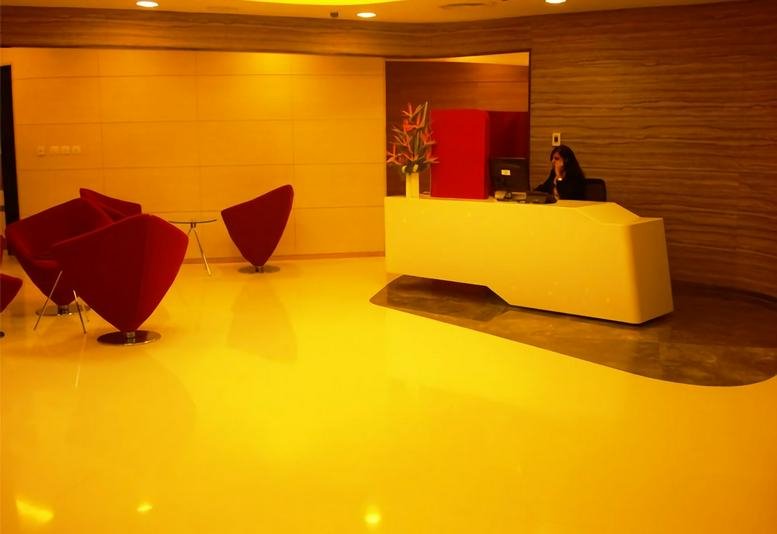Spacious reception area at Supreme Business Park, 7th Floor, Wing B Behind Lake Castle Building.