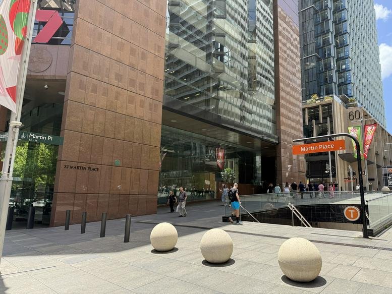 Street level exterior entrance to Tank Stream Labs 52, Martin Place, Sydney NSW 2000.