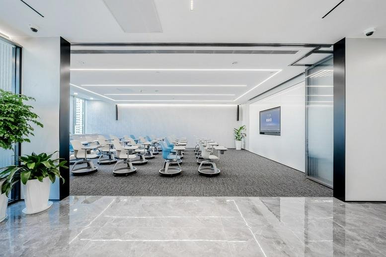 Spacious training room with modern seating at Tower 3, Chengdu International Finance Center.