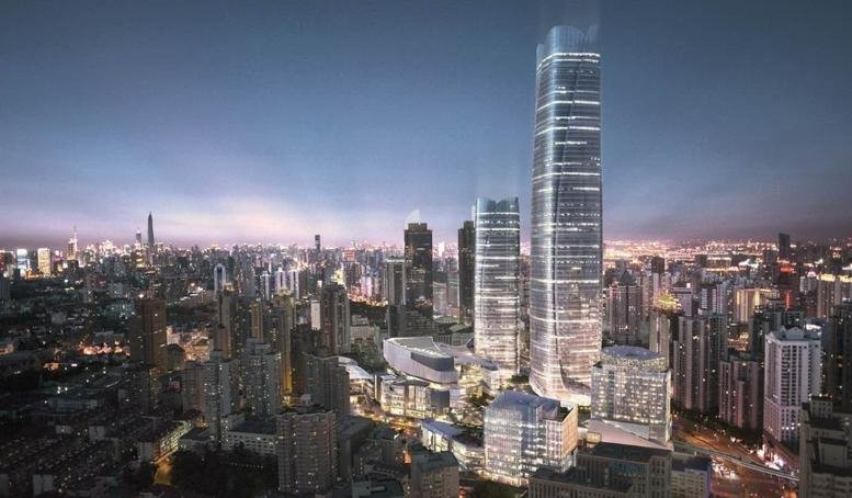Dusk exterior view of the glass skyscrapers at Level 29, Tower A, THREE ITC.