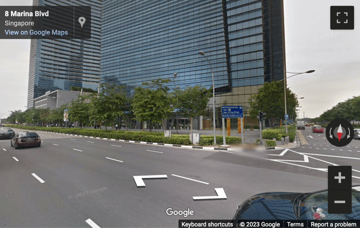 Street View image of Marina Bay Financial Centre Tower 1, Level 1, 8 Marina Blvd, Singapore