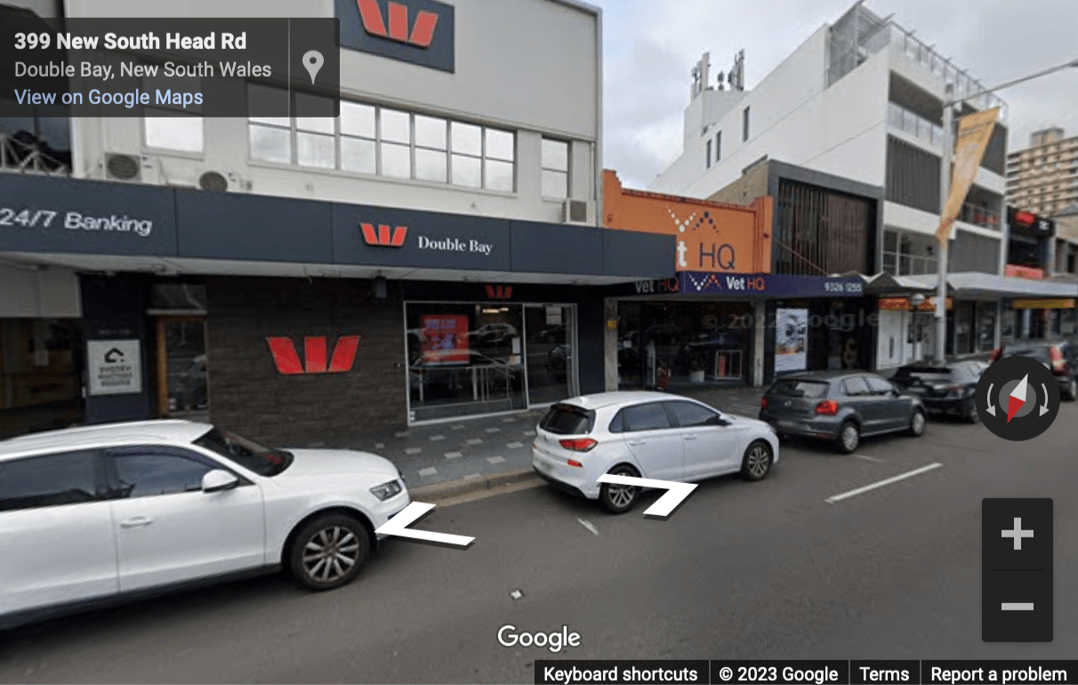 Street View image of 377 New South Head Road, Double Bay, Sydney, New South Wales, Australia