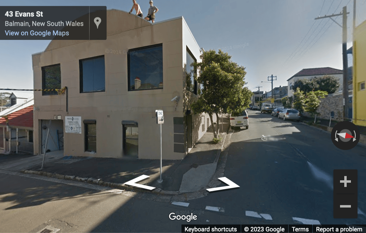 Street View image of 45 Evans Street, Balmain, Sydney, New South Wales, Australia