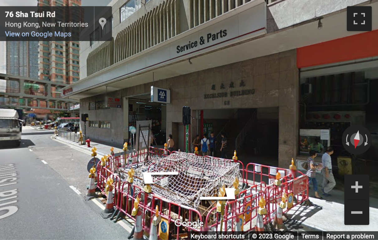 Street View image of 68-76 Sha Tsui Road, 8/F, Excelsior Building, Tsuen Wan, N. T. , Hong Kong