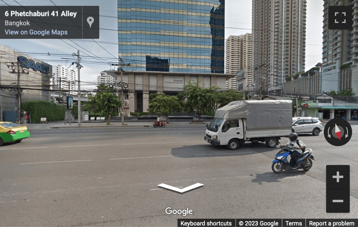 Street View image of 19th Floor, Thanapoom Tower, 1550 New Petchburi Rd., Makkasan, Ratthawi, Bangkok