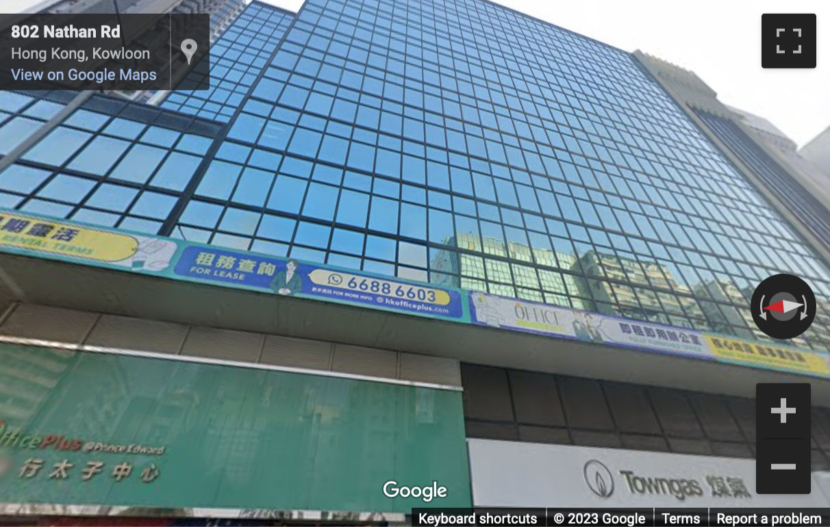 Street View image of OfficePlus @Prince Edward, 794-802 Nathan Road, Mong Kok, Kowloon, Hong Kong