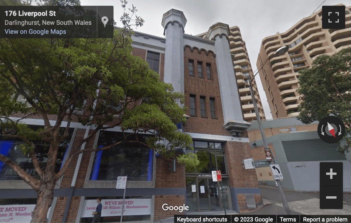 Street View image of 223 Liverpool Street, Sydney, New South Wales