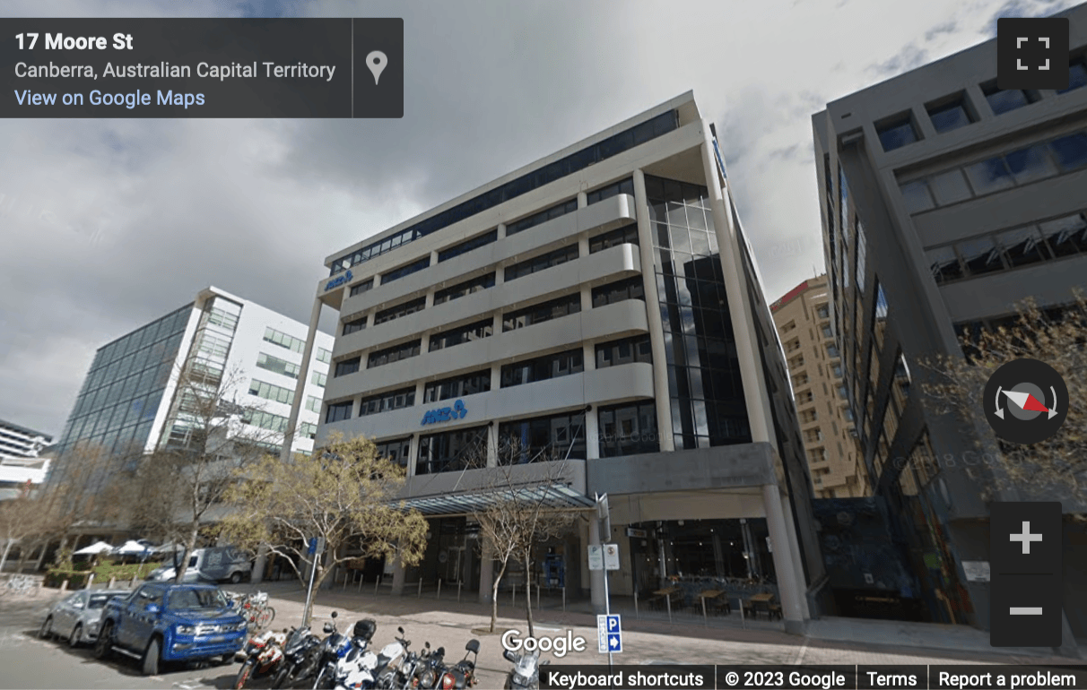 Street View image of 15 Moore Street, Canberra, Australian Capital Territory