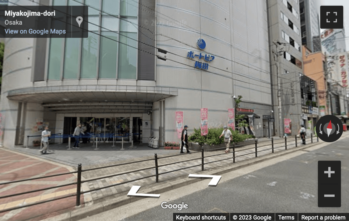 Street View image of The Hankyu Shin Osaka building, 1-1-1 Miyahara Yodogawa-ku Osaka-shin, Japan