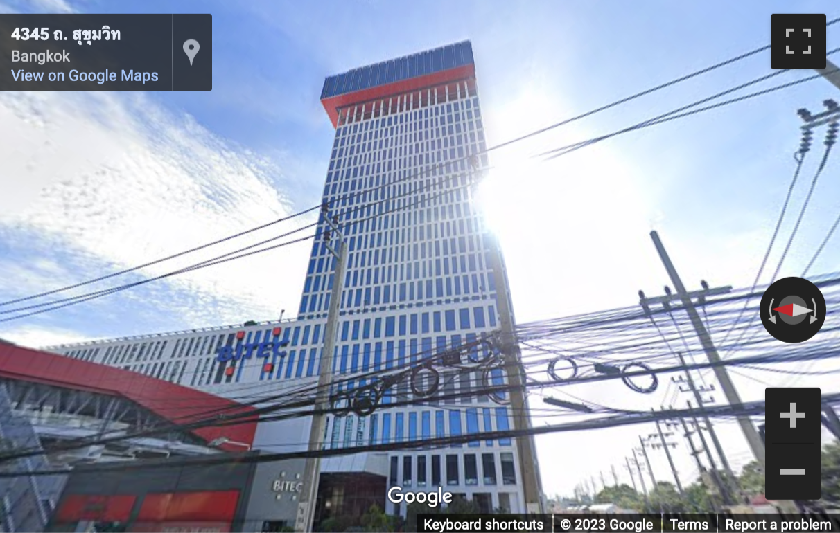 Street View image of Bhiraj Tower at BITEC 4345 Sukhumvit Road, Bangna Sub-District, Bangkok