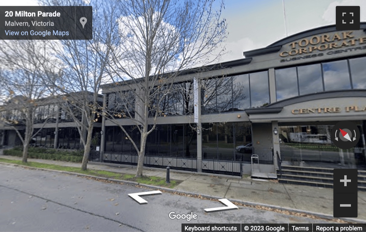 Street View image of Toorak Corporate Business Centre, Centre Place, 19-23 Milton Parade, Malvern, Melbourne