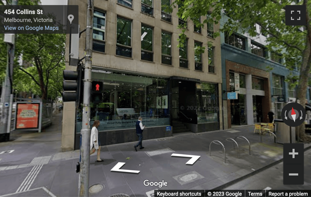 Street View image of 454 Collins Street, Melbourne, Australia