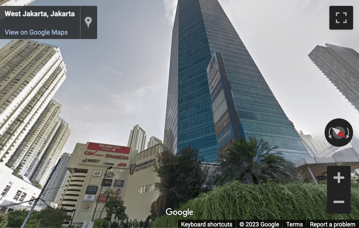Street View image of Jalan S Parman, Central Park, APL Tower, Jakarta Barat, Jakarta