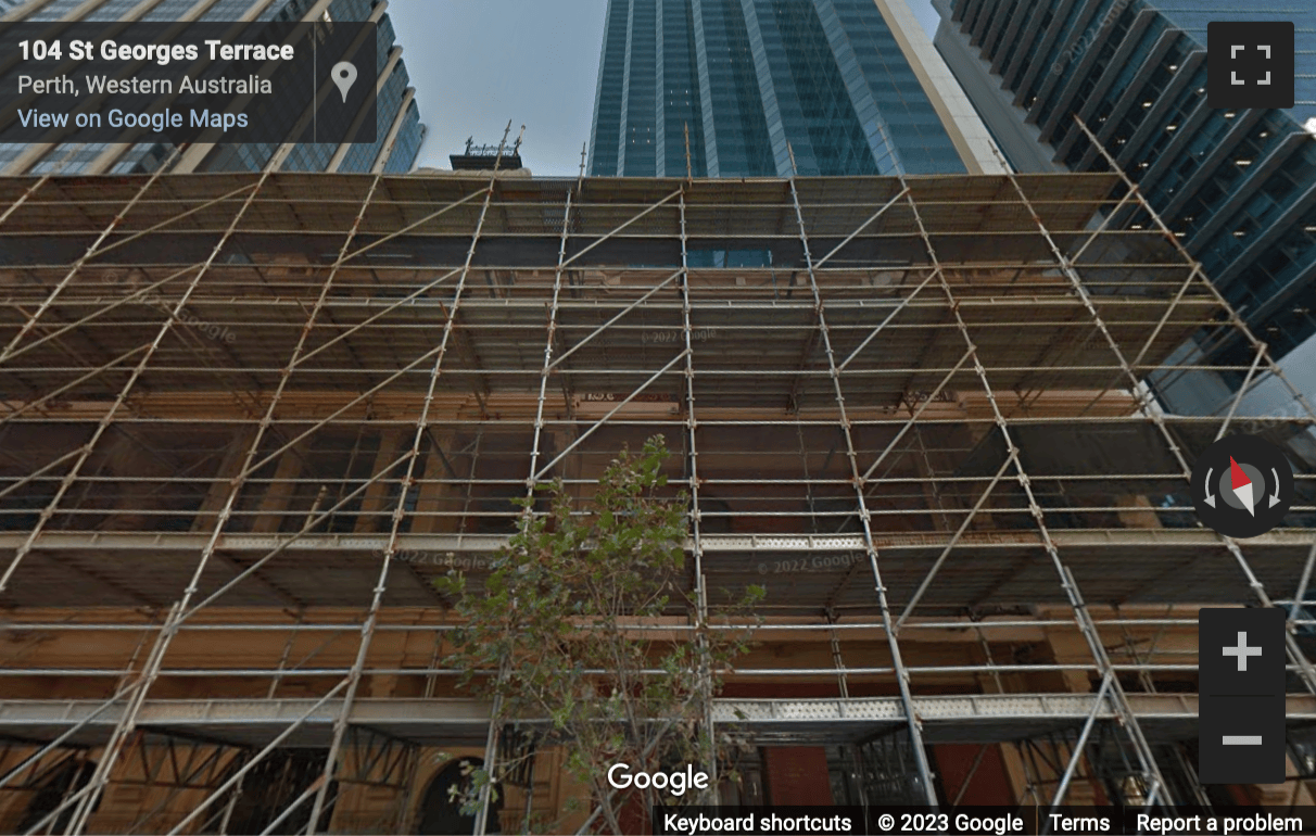 Street View image of BankWest Tower, 108 St. Georges Terrace, Perth, Australia