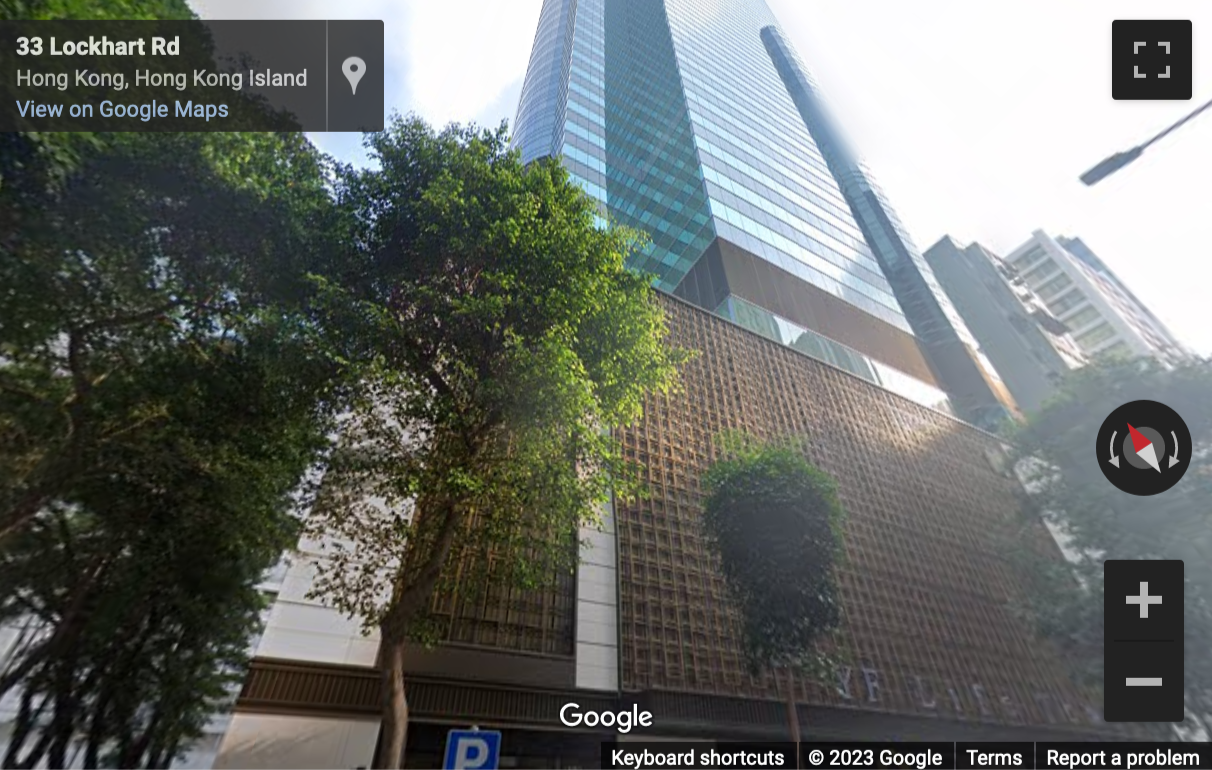 Street View image of Mass Mutual Tower, No. 33 Lockhart Road, Wan Chai, Hong Kong
