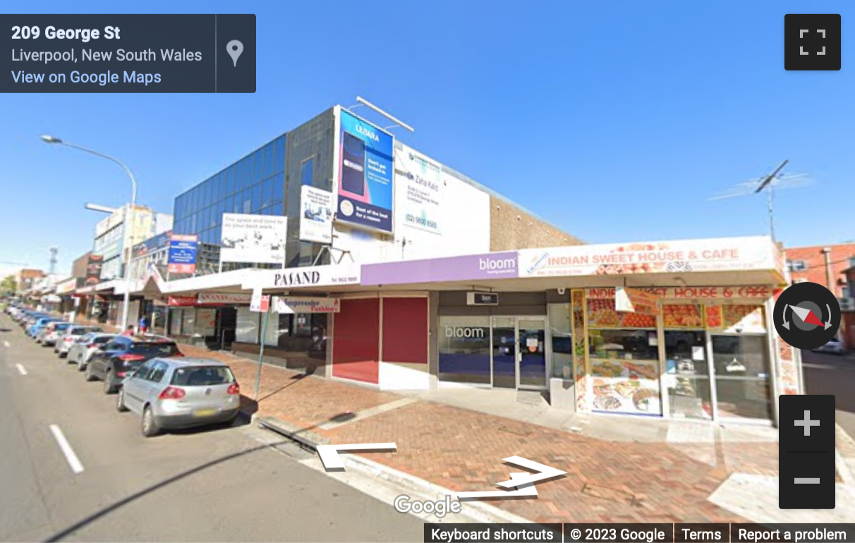 Street View image of 215-219 George Street, Liverpool, Sydney, Australia