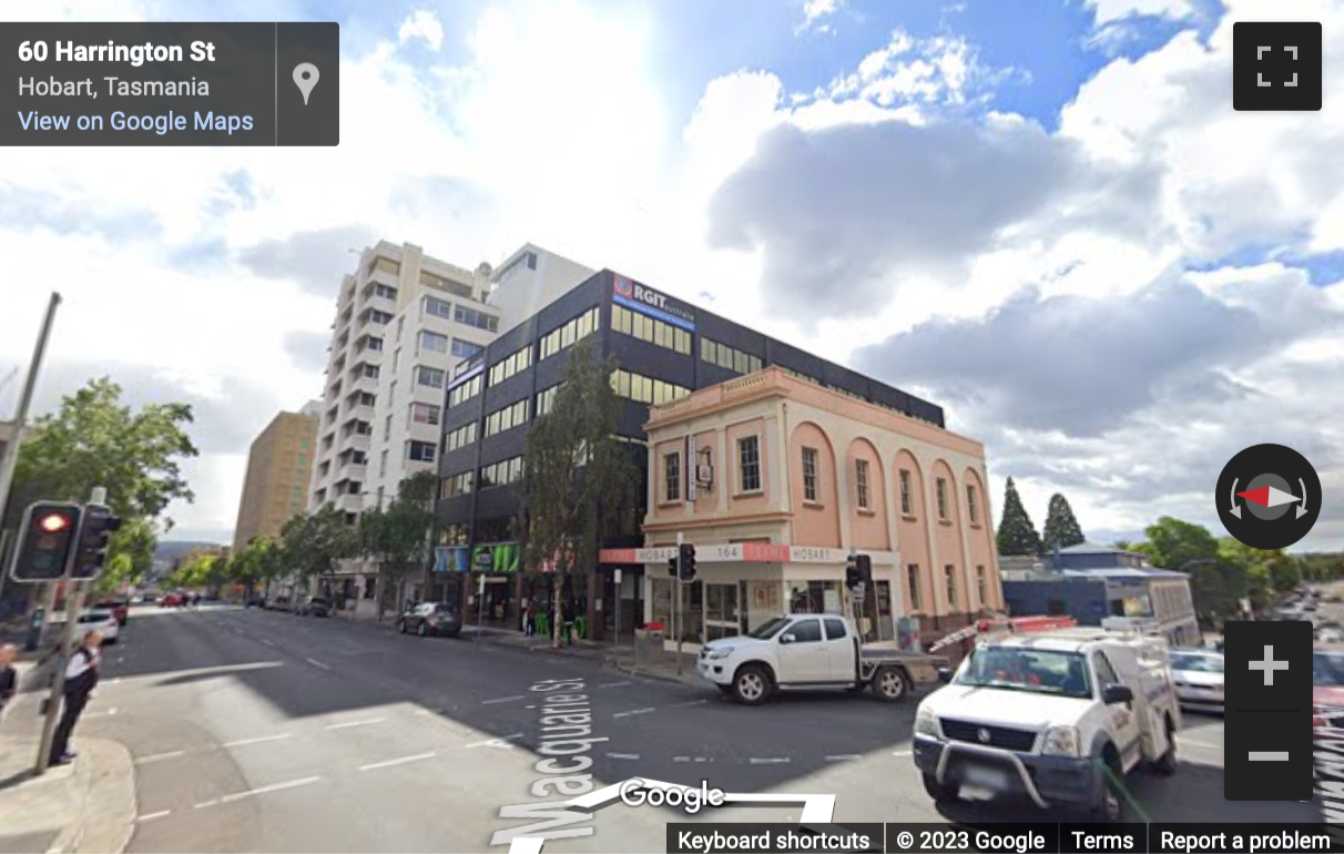 Street View image of 162 Macquarie Street, Ground Floor, Hobart TAS, Hobart, Tasmania
