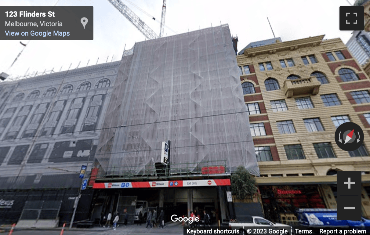 Street View image of 180 Flinders Street, Melbourne CBD, Victoria, Australia