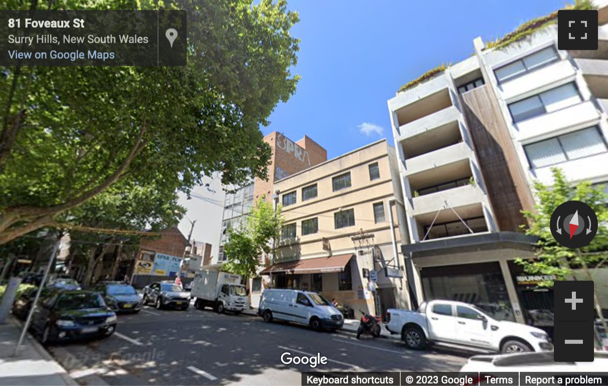 Street View image of Foveaux Street, Surry Hills, NSW, 2010, Sydney
