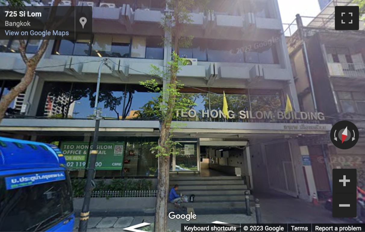 Street View image of 723 Si Lom, Khwaeng Silom, Teo Hong Silom Building, Bangrak, Bangkok
