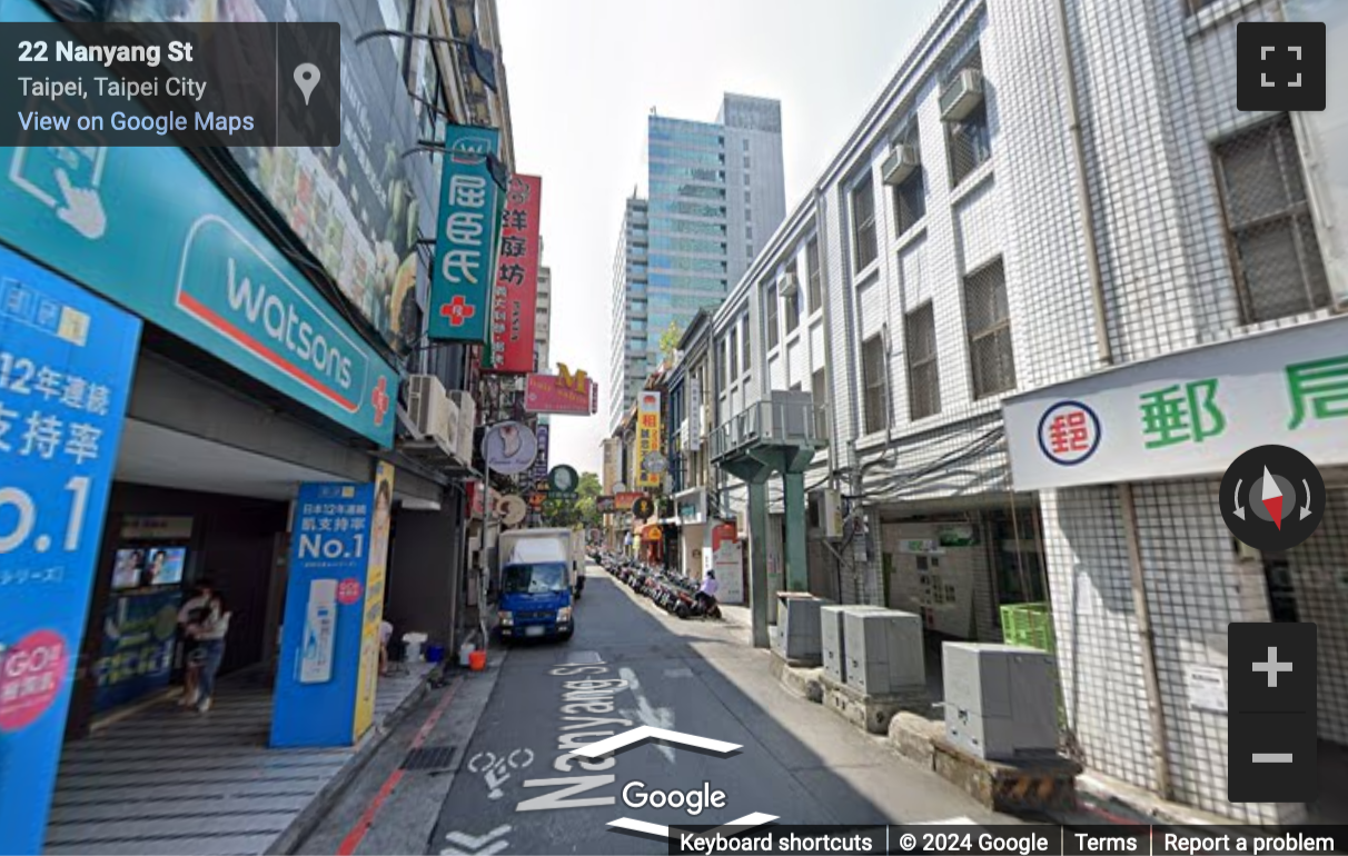 Street View image of No. 24 Nanyang Street, 2F, Taipei