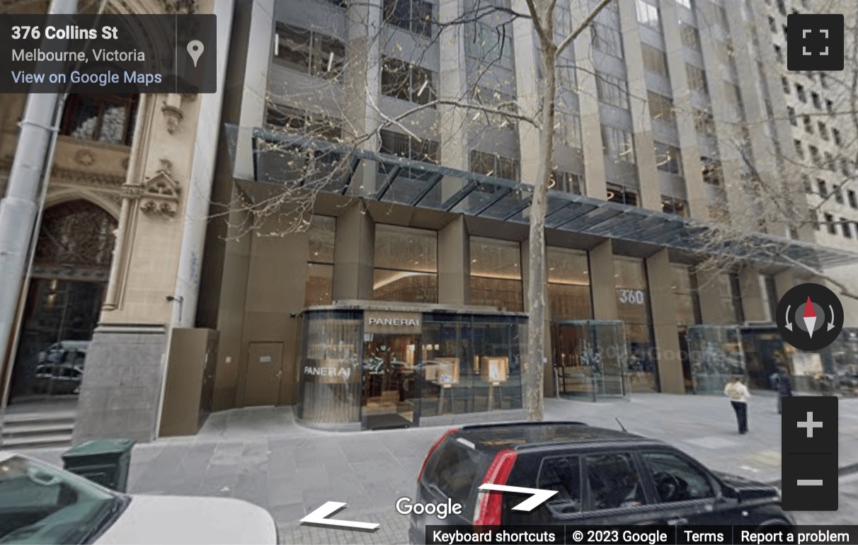 Street View image of Queen & Collins, 376-390 Collins Street, Level 1, Melbourne, Victoria