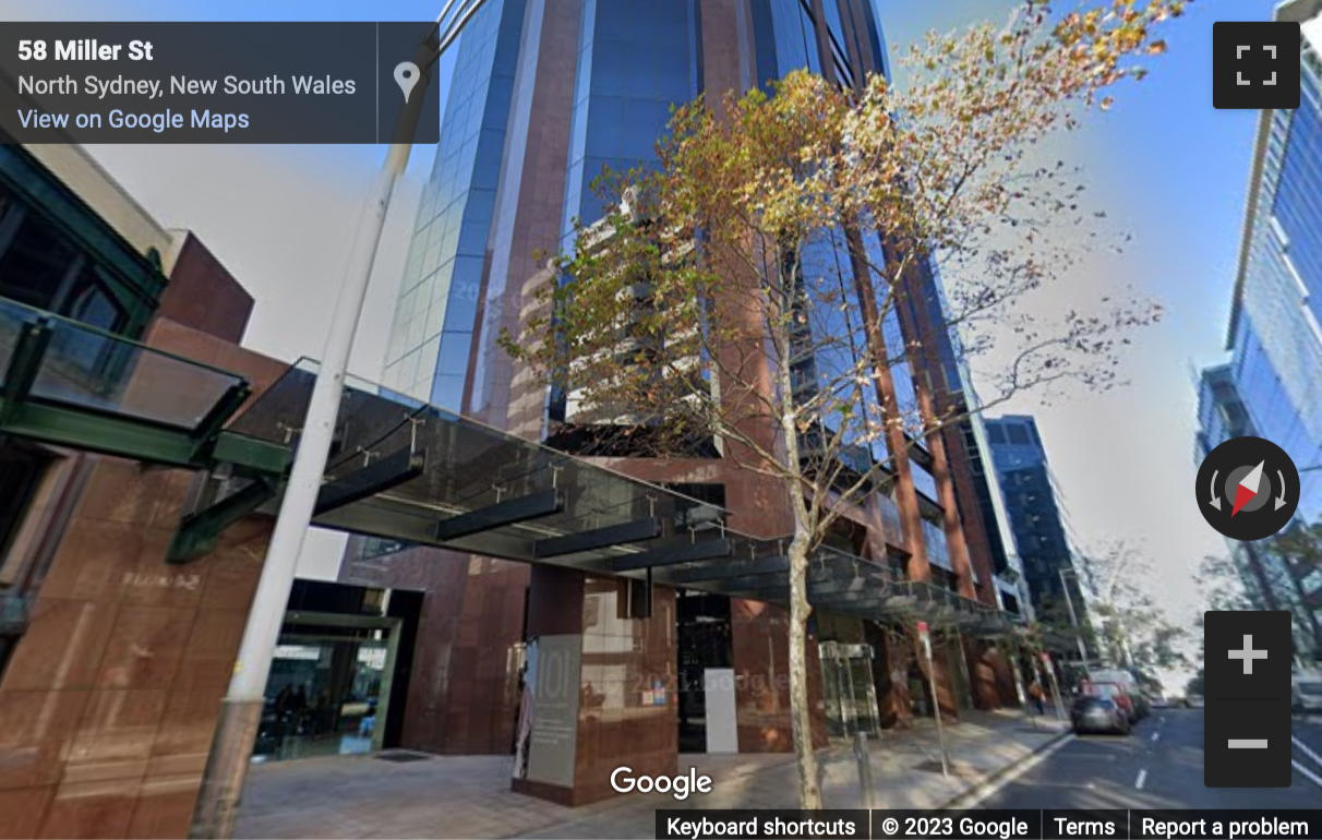 Street View image of 101 Miller Street, Genworth Building, Sydney, New South Wales