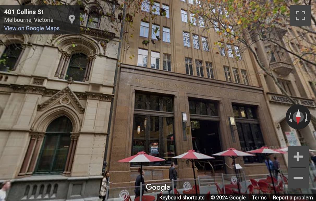 Street View image of Level 2/401 Collins St, The Trustees Building, Melbourne, Victoria